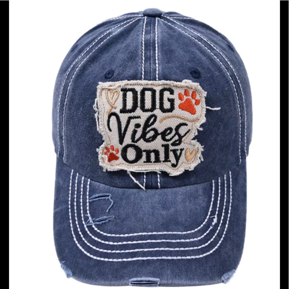 Distressed Trucker Hat Dog Vibes Only